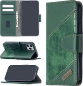 Voor iPhone 12 Max / 12 Pro Bijpassende kleur Krokodiltextuur Horizontale flip PU lederen tas met portemonnee & houder & kaartsleuven (groen)