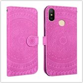 Voor Xiaomi 8 Lite Pressed Printing Pattern Horizontale Flip PU lederen tas, met houder & kaartsleuven & portemonnee & & lanyard (violet)