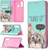 Voor Xiaomi Redmi Note 8 Gekleurde Tekening Patroon Onzichtbare Magnetische Horizontale Flip PU Lederen Case met Houder & Kaartsleuven & Portemonnee (Kat)