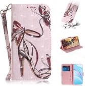 Voor Xiaomi Mi 10T Lite 5G 3D Gekleurde Tekening Horizontale Flip Leren Case met Houder & Kaartsleuven & Portemonnee & Lanyard (Vlinder Hoge hakken)