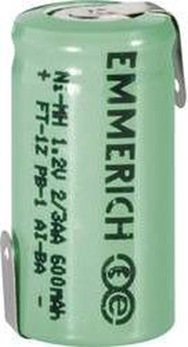 Emmerich 2/3 Mignon ZLF Speciale oplaadbare batterij 2/3 AA Z-soldeerlip NiMH 1.2 V 600 mAh