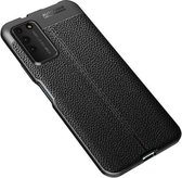 Voor Huawei Honor X10 Litchi Texture TPU schokbestendig hoesje (zwart)