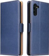 Voor Galaxy Note10 Dermis Texture PU + TPU Horizontale Flip lederen tas met houder & kaartsleuven & portemonnee (blauw)