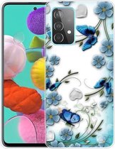 Voor Samsung Galaxy A52 5G gekleurde tekening patroon zeer transparante TPU beschermhoes (chrysant vlinder)
