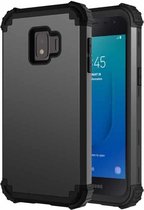 Voor Samsung Galaxy J2 Core PC + siliconen driedelige schokbestendige beschermhoes (zwart)
