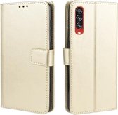 Voor Galaxy A90 5G Retro Crazy Horse Texture Horizontale Flip Leren Case met Houder & Kaartsleuven & Fotolijst (Goud)