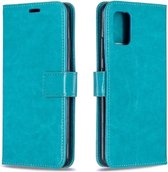 Voor Samsung A51 5G Crazy Horse Texture Horizontale Flip Leren Case met Houder & Kaartsleuven & Portemonnee & Fotolijst (Blauw)