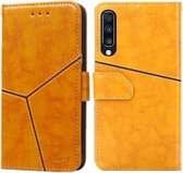 Voor Samsung Galaxy A70 Geometrische stiksels Horizontale flip TPU + PU lederen tas met houder & kaartsleuven en portemonnee (geel)