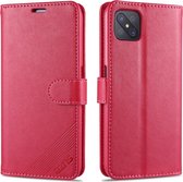 Voor OPPO A92s AZNS schapenvacht textuur horizontale flip lederen case met houder & kaartsleuven & portemonnee (rood)