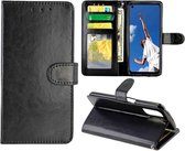 Voor OPPO A52 Crazy Horse Texture Leather Horizontale Flip beschermhoes met houder & kaartsleuven & portemonnee & fotolijst (zwart)