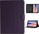 Voor Huawei MediaPad T5 effen kleur horizontale flip lederen tas met kaartsleuven en houder (paars)