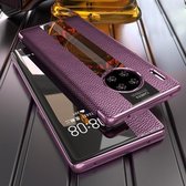 Voor Huawei Mate 30 Pro lederen Smart Shckproof horizontale flip case (paars)