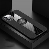 Voor iPhone 11 Pro XINLI stiksels Textue schokbestendig TPU beschermhoes met ringhouder (zwart)