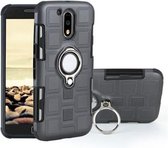 Voor Motorola Moto G4 Plus 2 in 1 Cube PC + TPU beschermhoes met 360 graden draaien zilveren ringhouder (grijs)