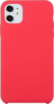 Voor iPhone 11 Effen kleur Solid Silicone Shockproof Case (Rose Red)