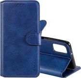 Voor Samsung Galaxy A41 ENKAY Hat-Prince horizontale flip lederen tas met houder & kaartsleuven en portemonnee (donkerblauw)