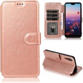 Voor Huawei P20 Pro Kalfs Textuur Magnetische Gesp Horizontale Flip Leren Case met Houder & Kaartsleuven & Portemonnee & Fotolijst (Rose Goud)