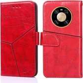 Voor Huawei Mate 40 Geometrische stiksels Horizontale Flip TPU + PU lederen tas met houder & kaartsleuven & portemonnee (rood)
