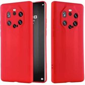 Voor Huawei Mate 40 RS Pure Color Vloeibare siliconen schokbestendige hoes met volledige dekking (rood)