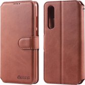 Voor Huawei P30 AZNS kalf textuur magnetische horizontale flip pu lederen case met houder & kaartsleuven & fotolijst (bruin)