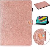 Voor Samsung Galaxy Tab S5e T720 Love Buckle Glitter Horizontal Flip Leather Case met houder & kaartsleuven (Rose Gold)