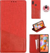 Voor Samsung Galaxy A11 / M11 MUXMA MX109 Horizontale lederen flip case met houder & kaartsleuf & portemonnee (rood)