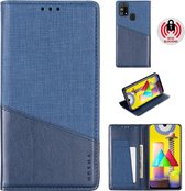 Voor Samsung Galaxy M31 MUXMA MX109 Horizontale Flip lederen tas met houder & kaartsleuf & portemonnee (blauw)