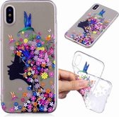 Geschilderde TPU-beschermhoes voor Galaxy S10e (Floral Girl-patroon)