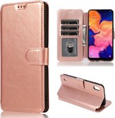 Voor Samsung Galaxy A10 Kalf Textuur Magnetische Gesp Horizontale Flip Leren Case met Houder & Kaartsleuven & Portemonnee & Fotolijst (Rose Goud)