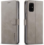 Voor Samsung Galaxy A71 5G LC.IMEEKE kalfsleer horizontale flip lederen tas, met houder & kaartsleuven & portemonnee & fotolijst (grijs)