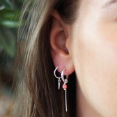 OZZ Silver & Gold - Agate J-Hoop Earrings - Oorringen met Agaat