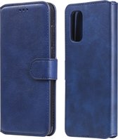 Voor OPPO Realme 7 5G / Realme V5 klassieke kalfsstructuur PU + TPU horizontale flip lederen tas, met houder en kaartsleuven en portemonnee (blauw)