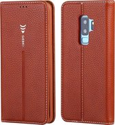 Voor Galaxy S9 GEBEI PU + TPU horizontale flip beschermhoes met houder en kaartsleuven (bruin)