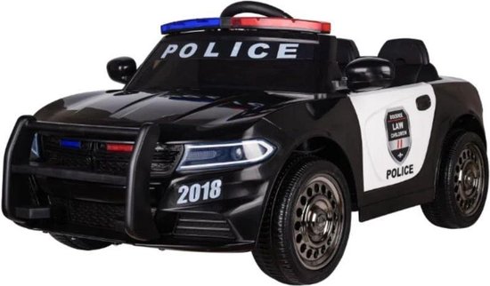 Dodge Charger kinder politieauto 12v met Afstandsbediening - Sirene - Zwaailichten - Leder zitje - Mobilofoon - AUX - MP3 input