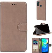 Voor Motorola Moto G8 Power Retro Frosted Horizontale Flip PU lederen tas met houder & kaartsleuven & portemonnee & fotolijst (beige)