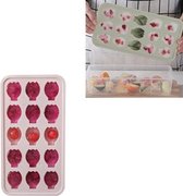 Leuke DIY Creative Banana Homemade Ice Tray Ice Cube Mold met deksel (roze)