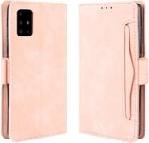 Voor Samsung Galaxy M51 Wallet Style Skin Feel Kalfspatroon lederen tas met aparte kaartsleuf (roze)
