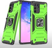 Voor Samsung Galaxy S10 Lite / A91 Magnetisch pantser Schokbestendig TPU + pc-hoesje met metalen ringhouder (groen)