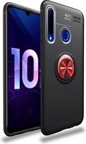 Schokbestendig TPU-hoesje voor Huawei Honor 10i / 20i / Enjoy 9S, met onzichtbare houder (zwart + rood)
