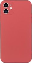 Rechte rand effen kleur TPU schokbestendig hoesje voor iPhone 12 (rood)