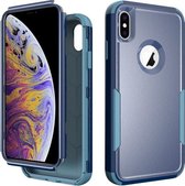 TPU + pc schokbestendig beschermhoesje voor iPhone XS Max (koningsblauw + grijsgroen)