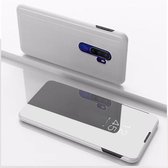 Voor OPPO A9 2020 / A5 2020 vergulde spiegel horizontaal flip leer met standaard mobiele telefoon holster (zilver)