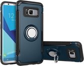 Voor Galaxy S8 Telefoon Ring Armor TPU + PC 360 Graden Rotatie Magnetische Telefoon Ring Stent Combinatie Case (navy)