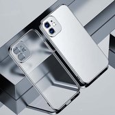 Galvaniseren Frosted Airbag schokbestendige siliconen beschermhoes voor iPhone 12 (zilver)