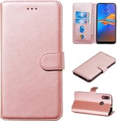Voor Motorola Moto E6 Plus Klassieke Kalfsstructuur Horizontale Flip PU-lederen tas, met houder & kaartsleuven en portemonnee (roségoud)