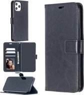 Voor iPhone 12 Pro Max Crazy Horse Texture Horizontale lederen flip-hoes met houder & kaartsleuven & portemonnee & fotolijst (zwart)