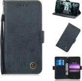 Multifunctionele horizontale flip retro lederen tas met kaartsleuf en houder voor Sony Xperia 1 (zwart)