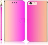 Voor iPhone 6 Plus / 6s Plus Geïmiteerd Spiegeloppervlak Horizontale Flip Leren Case met Houder & Kaartsleuven & Portemonnee & Lanyard (Kleurverloop)