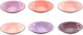 Diepe borden (6 stuks) - Roze Tinten - Ø21 - Borden