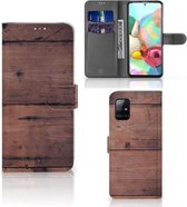 Leuk Case Geschikt voor Samsung Galaxy A71 Hoesje Old Wood